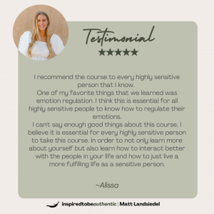 Authentic Relating and Empowerment for HSP testimonial